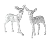 Auswahl Zufallsprinzip Boltze REH Silber 2-er Set Höhe 15 cm Geschenk Weihnachten Deko Figur