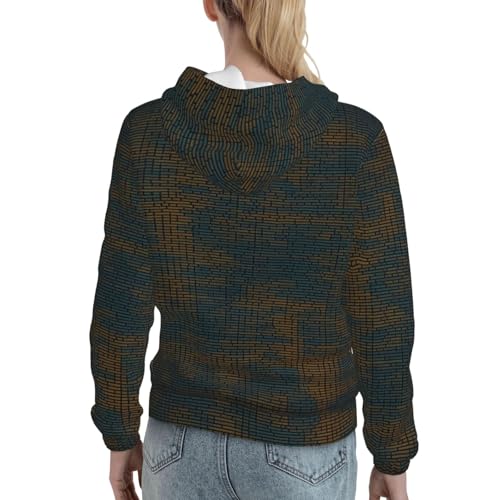 Sweat à capuche code de programmation imprimé graphique avec poche kangourou