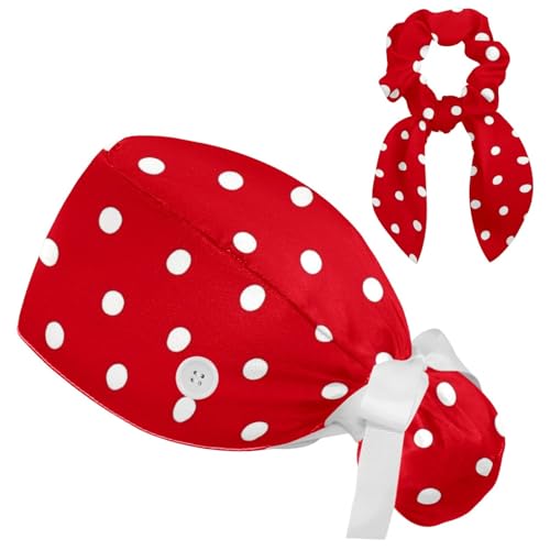 Gorro quirúrgico ajustable para mujer con botón y bolsa para coleta miniatura 1
