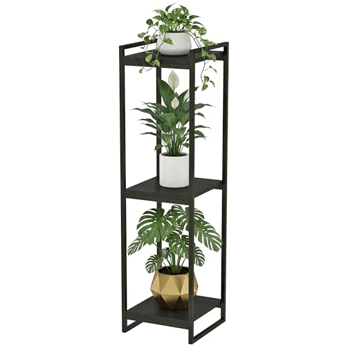 FONHAYE 45" Tall Indoor Plant Stand, 3-Tier Flower Pot Rack, Black