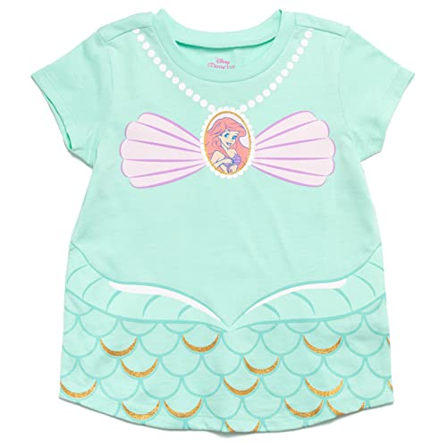 Disney Princess Ariel Moana Cinderella Toddler Girls 5 Pack T-Shirts Blue/Green/Red/Yellow 5T #TOP1
