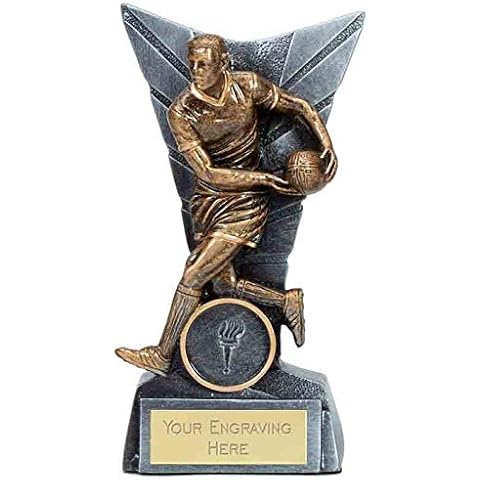 Womack Graphics 6 Inch (15cm) Antique Silver & Gold Delta Rugby Trophy Award with Free Engraving upto 50 letters A4145A Cover