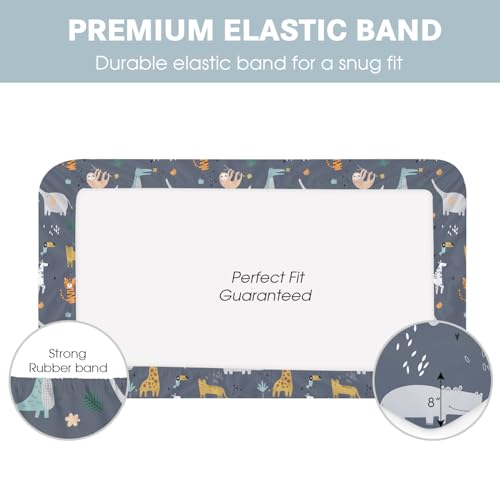 Image of Plushii Crib Sheets for Boys Girls,Baby Crib Sheets Fitted 4PK for Standard Crib and Toddler Bed Mattress,52 inchx28 inchSoft Breathable Microfiber Crib Mattress Cover with Cute Patterns, Fauna