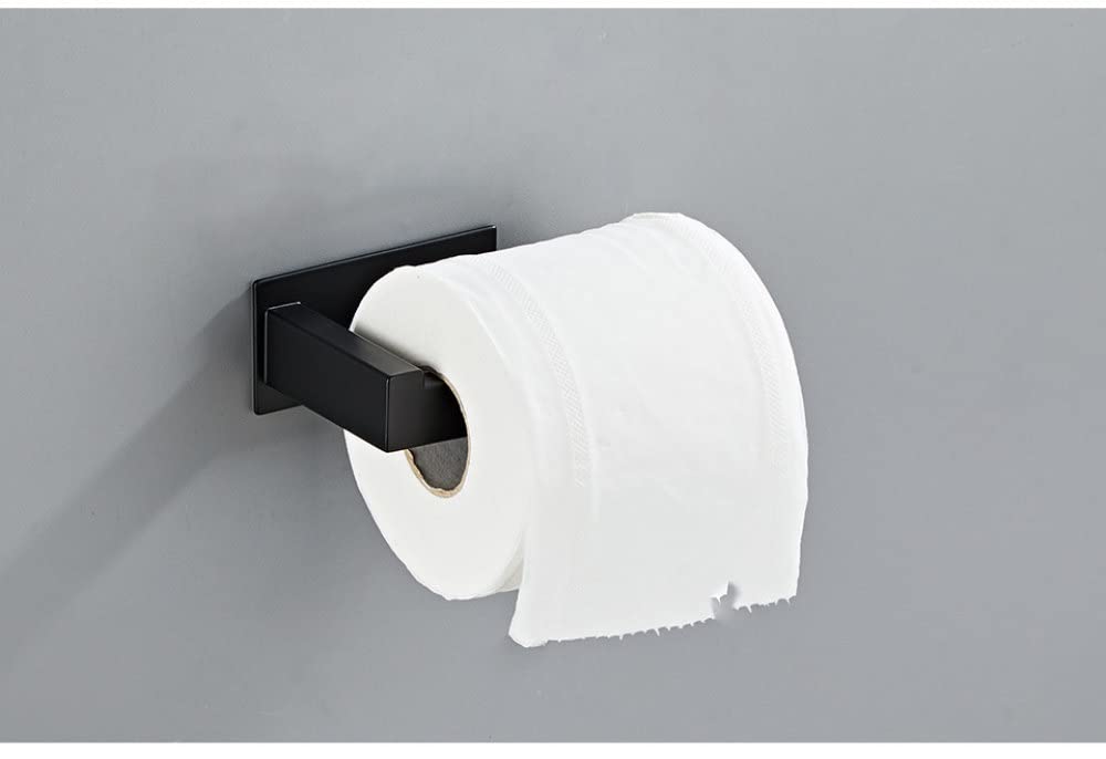 Juego de Accesorios para baño Negro Gancho para Bata Toallero Barra Estante Barra Estante Soporte para Papel de Seda Soporte para Cepillo de Dientes Accesorios de baño, B Soporte para Papel
