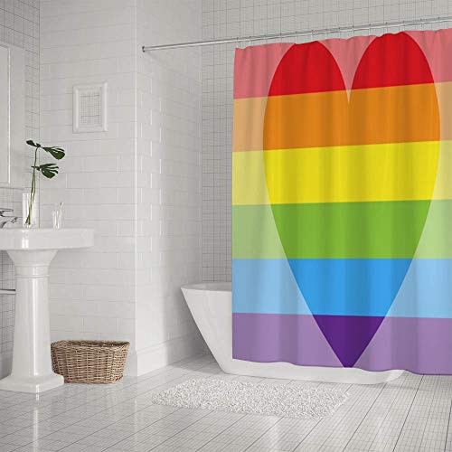 Rideau de douche multicolore 152x182 cm avec crochets de salle de bain