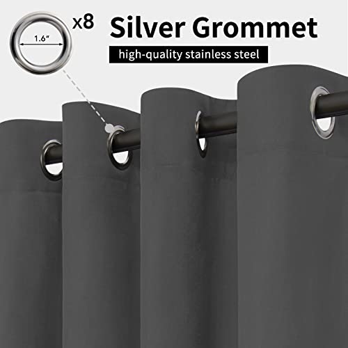 Image of Easy-Going Outdoor Curtains for Patio 1 Panel, 54x108 inch, Grey | Waterproof, Windproof, Weatherproof Privacy Outdoor Curtains for Cabanas Porches and Pergolas, Grommet Top and Tab Bottom
