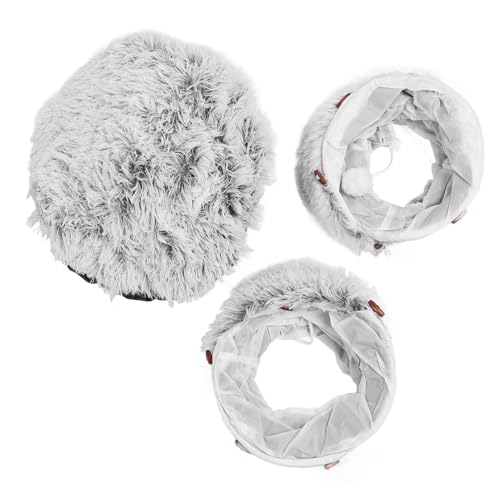 Cama de túnel para gatos de peluche suave, tubo plegable multifuncional para mascotas, juguete túnel de donut, para gatos de interior, gatito, cachorro