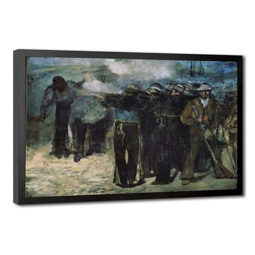 Toile Manet L'Exécution de Maximilien cadre de suspension haut de gamme 50x76cm