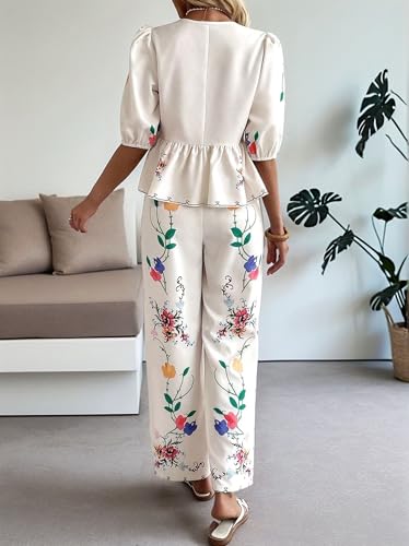Ensemble femme 2 pièces fleuri pour vos tenues de vacances d'été chic - 2