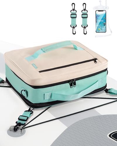 Expandable Paddleboard Cooler–10/20 Can Capacity, Heavy-Duty Paddle Board Accessories Cooler with Thermal Insulation, Waterproof Zippers, Leakproof Liner & Bonus Phone Case