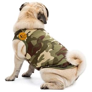 Sage Square Premium Dog Winters Ultra Warm Camouflage Army Coat Thicker Fleece Dog Hoodie Vest for Cold Weather (Size: Medium) (18″)