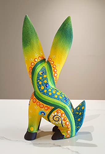 Alkimia Inc Mexican Alebrije Hare Wood Carving Handcrafted Sculpture (Yellow) #TOP2