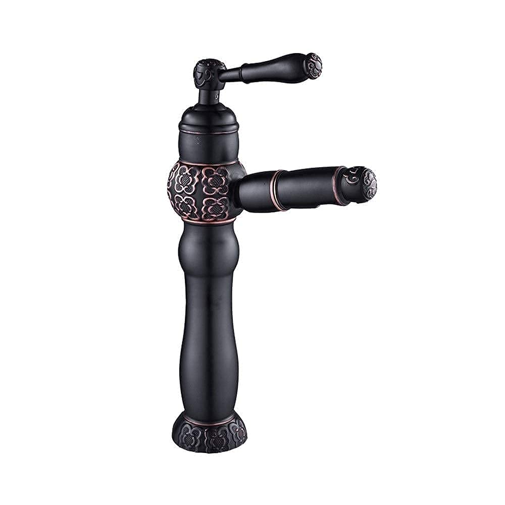 Robinet d'eau chaude et froide antique en cuivre pur brossé OKUOKA