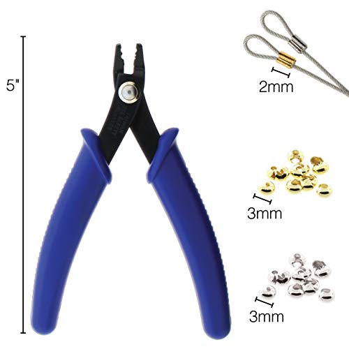 Kit de sertissage avec tubes de 2 mm et pince pour vos ateliers créatifs et création de bijoux - 4
