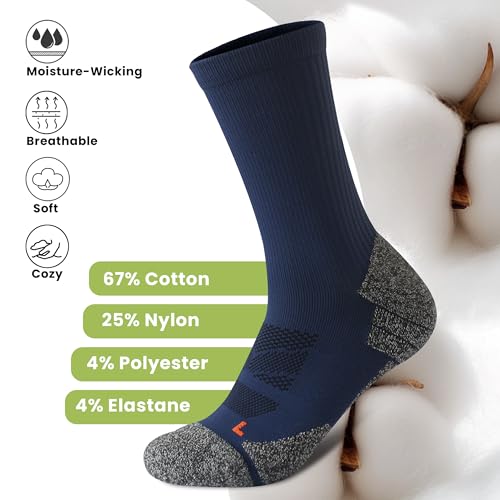 Wildarms Athletic Running Socks Cushion Padded Moisture Wicking Crew2