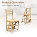 Giantex 3 Tier Folding Ladder Chair, Convertible 3 Step Stool and Chair w/Safety Locks for Adults, Bamboo Stepladder for Home Kitchen, Library & Office, 330 LBS Weight Capacity (Natural)
