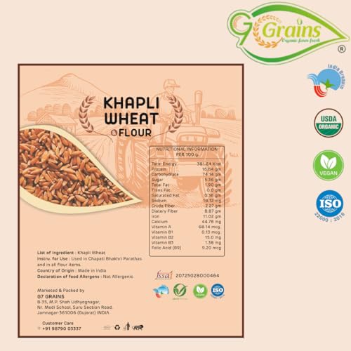 Image of Organic Khapli Wheat Grains Seeds (5Kgs) | Khapli Gehu Ka Seeds | For Farming, Sowing & Agriculture Use | Produce of India | 100% Natural & Non-GMO