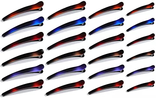BIG&SMALL Hair Clips for Styling 【4.7"-1.9"】, 24 PCS Non-Slip Colorful Plastic Duck Bill Alligator Hair Barrettes Pins Girls Hair Barrettes Hairpins Fashion Accessories for Women, Baby, Kids