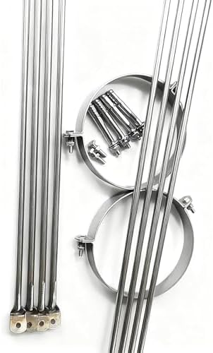 Universal Chimney Pipe Support Bracket for Wood Stove, Extended Wall Supports for 3.125"-10" Diameter Pipes, Wind Stable for Loft & Log Cabin Installations