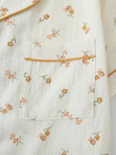 Image of Verdusa Pajamas For Women Set 2 Piece Summer Pajama Sets Cute Pjs Lounge Matching Button Shirt with Shorts