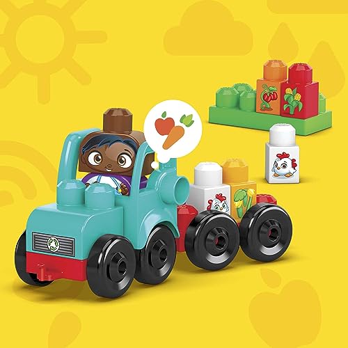 Mega Bloks First Builders Ville Verte, Ferme éco-Responsable, Jeu de Construction, 54 pièces Dont Gros Blocs et 3 Personnages, pour Enfants et bébés dès 1 an, HDL07