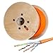 Produktbild hb-digital 250m CAT.7 Netzwerkkabel LAN Kabel Verlegekabel AWG 23 Reines Kupfer S/FTP PiMF LSZH Halogenfrei RoHS-Compliant Ethernet Installationskabel Datenkabel PoE 10Gbit/s GHMT Zertifiziert Orange