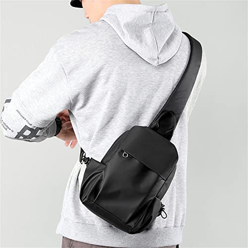 Men's Chest Bag Men's Single Shoulder Crossbody Bag Chest Bag for Travel Hiking Running(Black)2