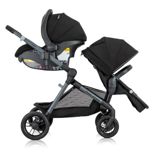 Image of Evenflo Pivot Xpand Modular Travel System with LiteMax Infant Car Seat (Ayrshire Black)