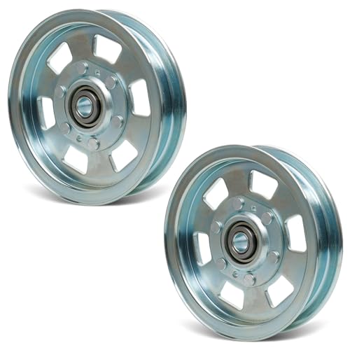 033-8000-00 Flat Idler Pulley, Lawn Mower Idler Pulley Compatible with Bad Boy 48" 50" 54" 60" ZT Series, 48" 54" MZ Series, 54" 61" 72" Outlaw Series Replace 033-2000-00 033-7201-00 033-7201-25 2 Pcs