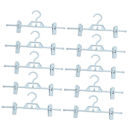 Cabilock 10pcs Stacked Trousers Hanger Trousers Hanger Trouser Hangers with Clips Pants Hangers Clothes Organizer for Clothes Drying Rack Heavy Duty Clothes Rack Pants Clip Plastic