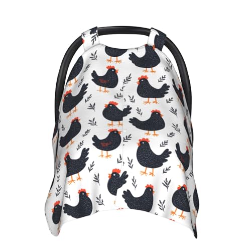 Couverture douce allaitement et housse cosy respirante poule