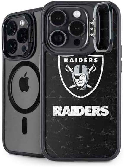 Skinit Kickstand Phone Case Compatible with iPhone 16 Pro Max - Officially Licensed NFL Las Vegas Raiders Team Motto Design