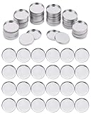 EORTA 100 Pcs Empty Round Metal Tins Palette Pans Silver Mini Aluminum Plate for Paint Eyeshadow Palette Makeup, Diameter 2.5cm