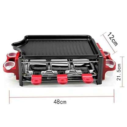RONGJJ Tischgrill Doppelschichtiger Elektrischer Teppanyaki Grill, Elektrischer Grill-tischgrill Mit Einstellbarer… – Bild 3
