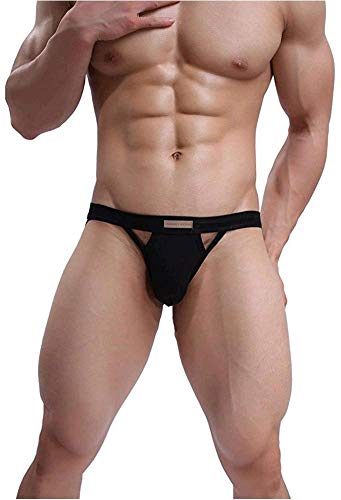 KAMUON Men’s 3-Pack Cotton Jock Strap Sexy Athletic Thongs Underwear Jockstrap (US M = Asian Tag L : Waist 32"-34", Black+Orange+Grey) - Thumbnail 6