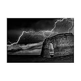 Trademark Fine Art, 30x47 BW Lightning at MR by Darren White Photography