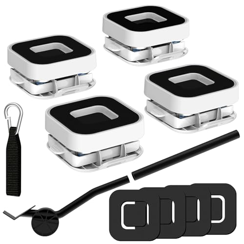 NIUXX roulettes pour Tapis et sols, avec Roues pivotantes à 360° et mécanisme réglable en Hauteur et Dispositif de Levage, capacité de Charge 350 kg, adapté au Transport d'appareils électroménagers