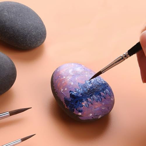 Afantti 20 Stück Detail Feine Pinsel Malen Nach Zahlen Künstler Malpinsel Pinselset | Ultradünne Lange Spitze | für Miniatur Acryl Öl Modellbau Malerei