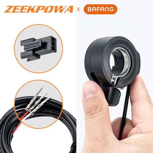 Image of Zeekpowa Thumb Throttle Twist Throttle for Bafang BBS01B /BBS02B /BBS-HD Mid Drive Motors 3-Pin Female Connector eBike Conversion Kit Accessory