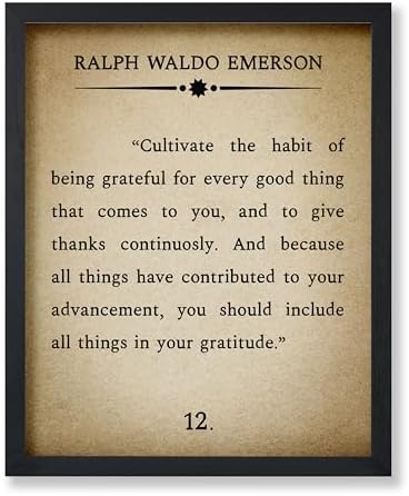 Poster Master Ralph Waldo Emerson Poster - Habit of Being Gratefu...