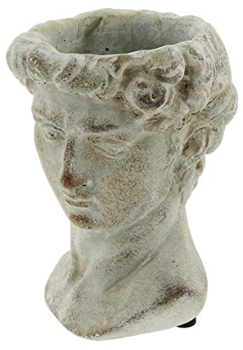 The Bridge Collection Antique Style Old World Greek Statue Head Cement Face Planter Pot #TOP1