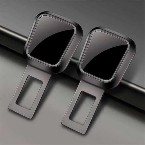 ミラー反射デザイン シートベルトキャンセル警告音 実用的 シートベルトキャンセル音バックル シートベルト 延長 シートベルト ストッパー a93ブラック シートベルトバックル 2個(ロゴなし(ユニバーサル))