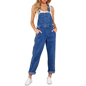 GRAPENT Overalls for Women Loose Fit Jean Denim Bib Jumpsuit Stretch Overall Pants