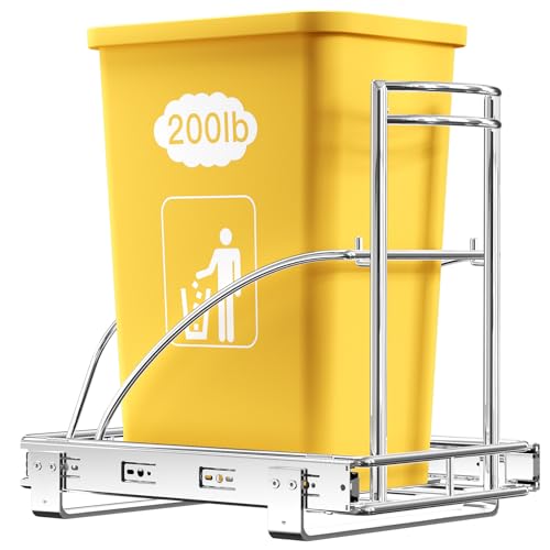 ANASTA Single Pull Out Trash Can Under Cabinet 7-13 Gal, Heavy Duty Under Sink Garbage Can, 50Qt Slide Out Waste Bin for 13