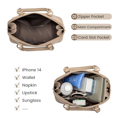 Image of LOVEVOOK Purse for Women Crossbody Bags Classic Double Zip Top Handle Dome Satchel Bag