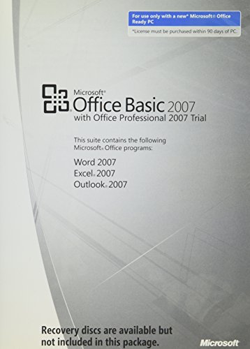 Microsoft OEM Office 2007 Basic Edition, 1 Pack, Medialess Kit (Inc. Office 2007 Professional Edition Trial) (PC)