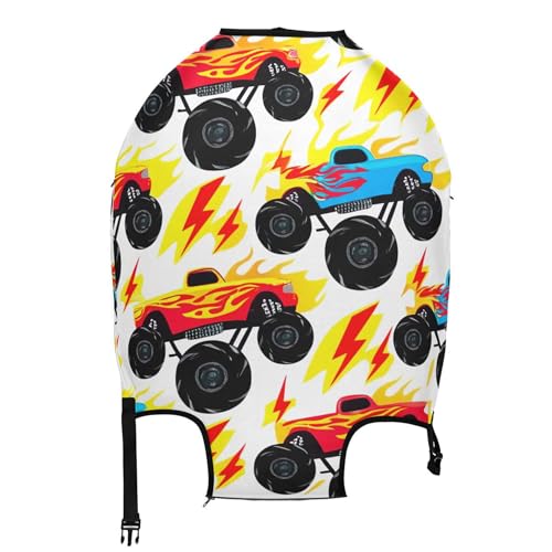 Cartoon Monster Trucks Luggage Cover for Suitcase Protector Trip Baggage Suit Case Flight Travel Suitcase Sleeve, XL, Fits 29-32 Inch Case2