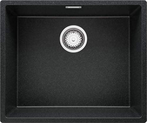 Fregadero Bajo Encimera 56 X 47 Cm, Fregadero Granito Un Seno Sifón Clásico, Fregadero Cocina London 60 De Primagran, Grafito Fregadero Bajo Encimera 56 X 47 Cm, Fregadero Granito Un Seno Sifón Clásico, Fregadero Cocina London 60 De Primagran, Grafito
