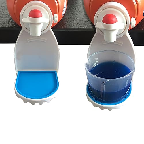 Laundry Detergent Station 2 Pack - Drip Catcher/Cup Holder Fits Most Bottles, No Leaks (3.5' x 3.5' x 5.9', White)