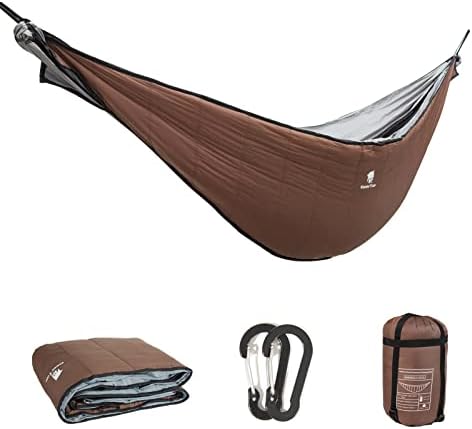 GEERTOP Hammock Underquilt, Lightweight Camping Hammock, Packable Full Length Under Blanket, Backpacking Winter Sleeping Bag Under Quilt for Backyard Outdoor Sleeping Gear(Brown)